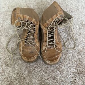 Brown Suede Tactical Lace-Up Boots